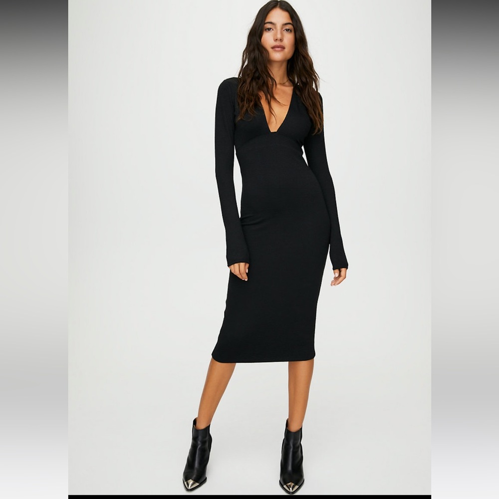 Wilfred Free | Abby Plunge Neck Knit Dress - Picture 3 of 11